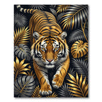Golden Tiger Tropical Jungle Foliage Rug