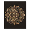 Elegant Gold Floral Mandala Scroll Rug