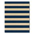Classic Navy and Beige Horizontal Stripe Rug