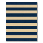 Classic Navy and Beige Horizontal Stripe Rug