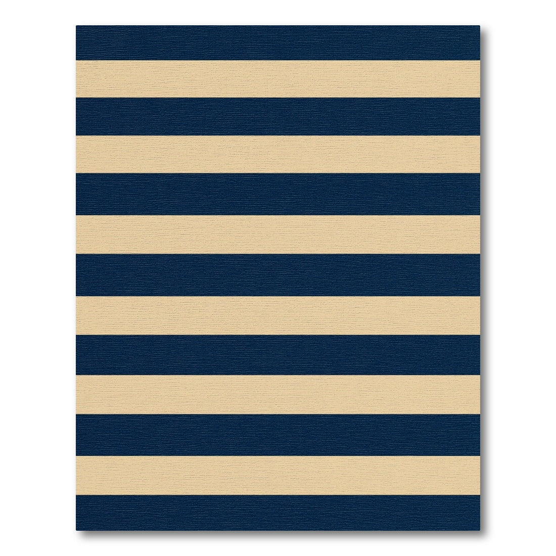 Classic Navy and Beige Horizontal Stripe Rug