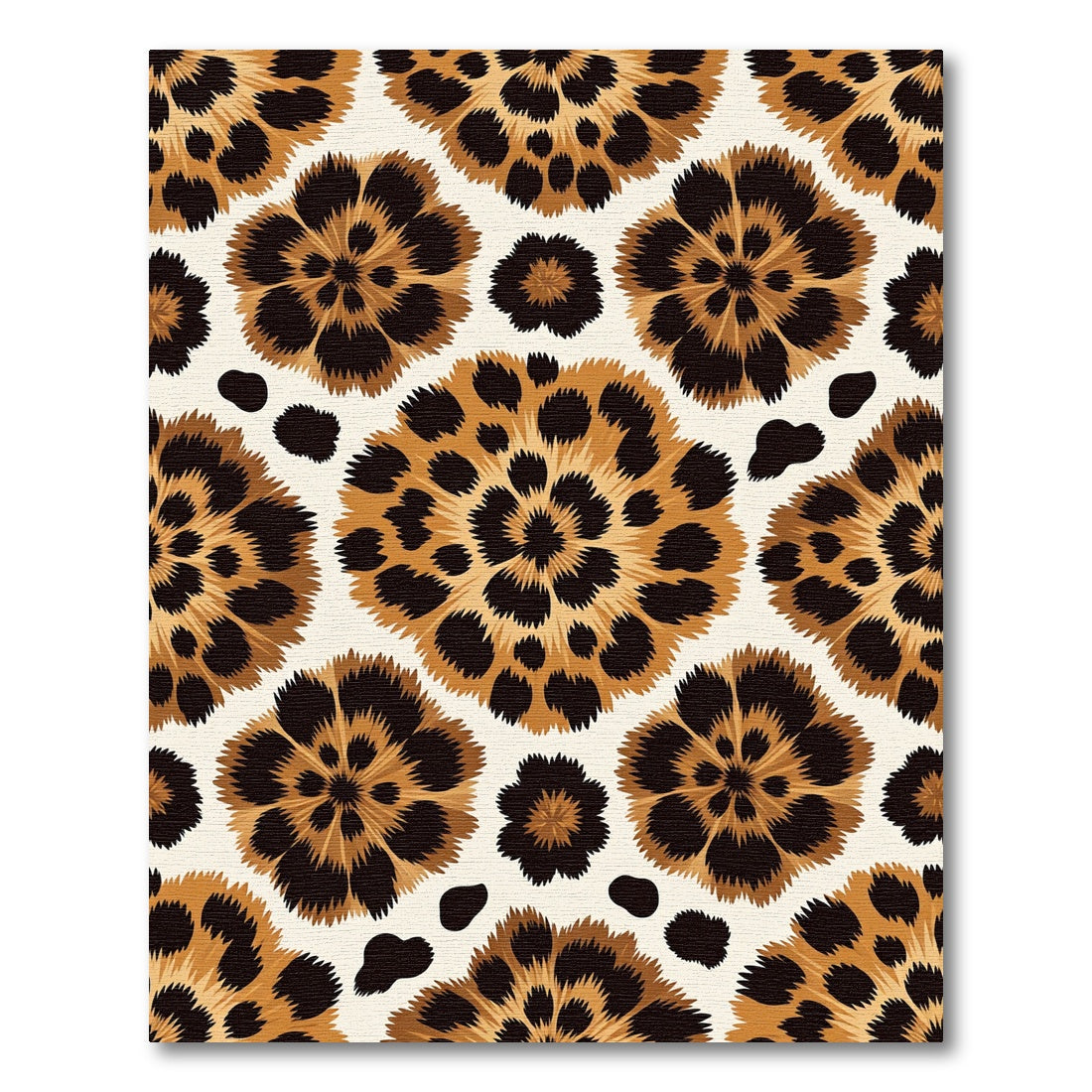 Bold Animal Print Floral Medallion Rug