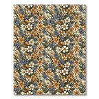 Golden Blue White Floral Garland Rug