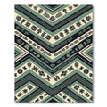 Sage Teal Geometric Tribal Chevron Rug