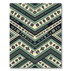 Sage Teal Geometric Tribal Chevron Rug