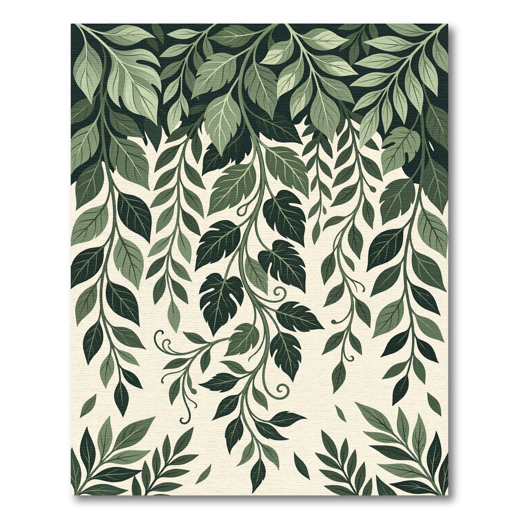 Lush Sage Botanical Cascading Foliage Rug