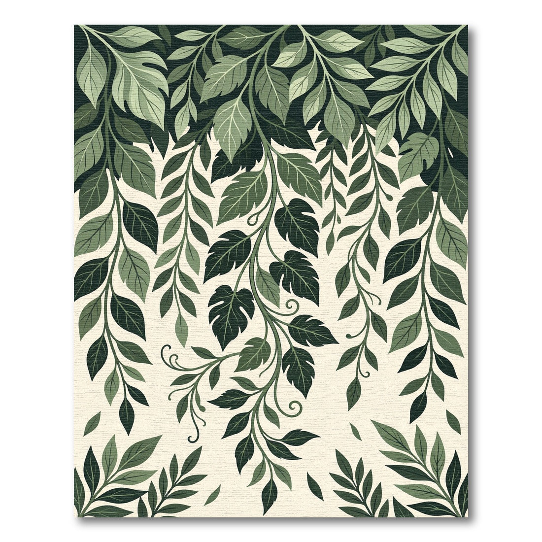 Lush Sage Botanical Cascading Foliage Rug