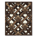 Dark Brown Lattice Fleur-de-lis Rug