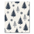 Deep Navy Pine Forest Snowflakes Rug