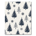 Deep Navy Pine Forest Snowflakes Rug