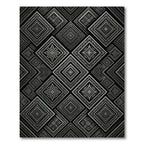 Midnight Gray Geometric Tribal Diamond Rug