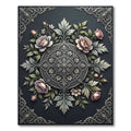 Antique Rose Floral Medallion Rug