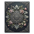 Antique Rose Floral Medallion Rug