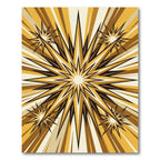 Radiant Golden Celestial Sunburst Art Rug