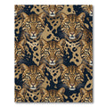 Bold Golden Leopard Face Repeat Rug