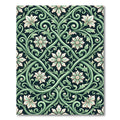 Emerald Green Floral Arabesque Rug