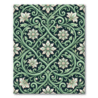 Emerald Green Floral Arabesque Rug