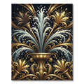 Golden Fountain Art Deco Floral Area Rug