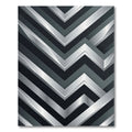 Metallic Silver Sharp Geometric Chevron Rug