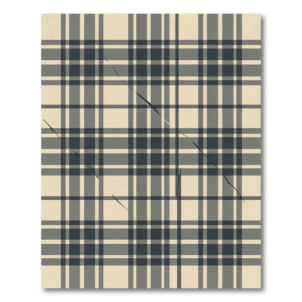 Monochrome Plaid Linear Interruption Rug