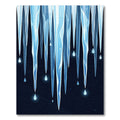 Frozen Blue Icicle Drop Abstract Art Rug