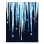 Frozen Blue Icicle Drop Abstract Art Rug