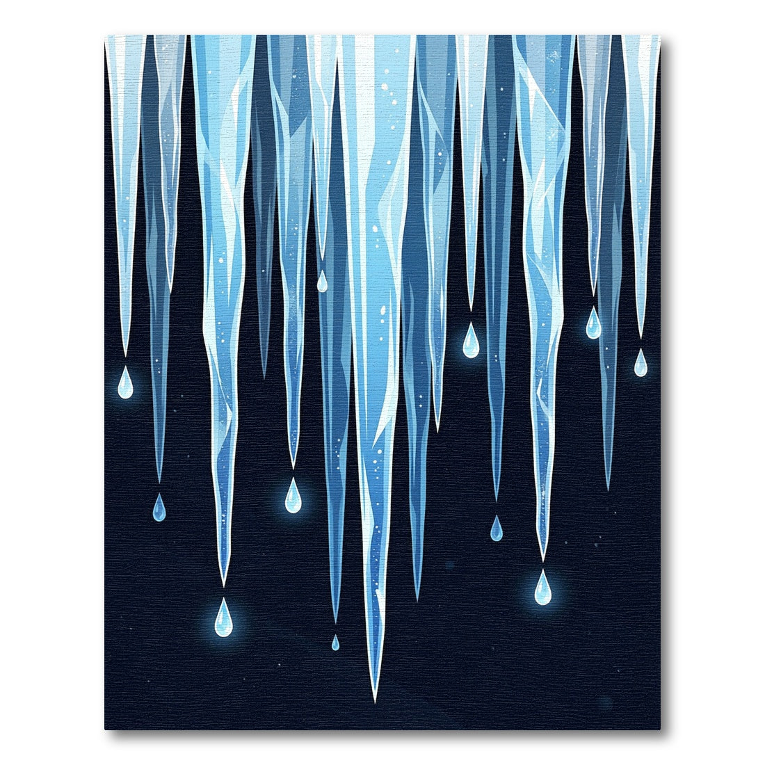 Frozen Blue Icicle Drop Abstract Art Rug