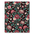 Dark Crimson Floral Victorian Botanical Rug