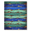 Distressed Teal Blue Wood Plank Rug
