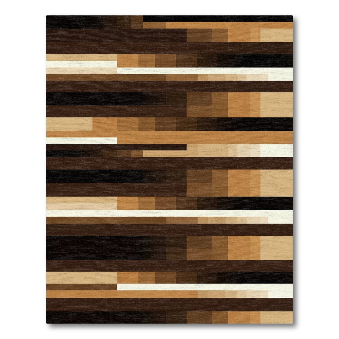 Earthy Tonal Horizontal Bar Rug