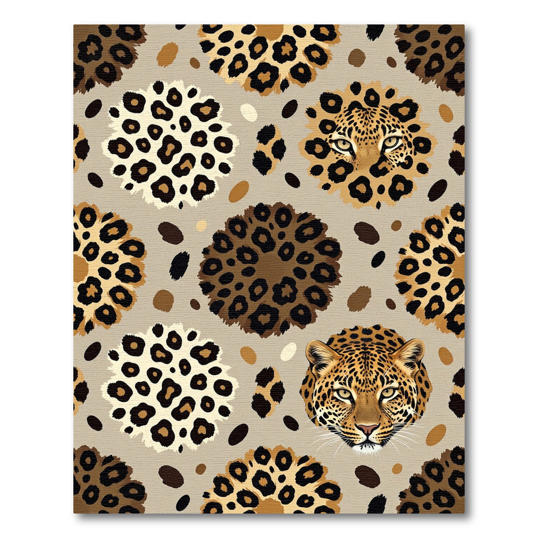 Brown Leopard Spots And Faces Rug