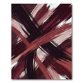 Modern Burgundy and Black Abstract Stroke Rug