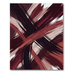 Modern Burgundy and Black Abstract Stroke Rug