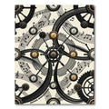 Steampunk Clockwork Musical Notes Metallic Accent Rug