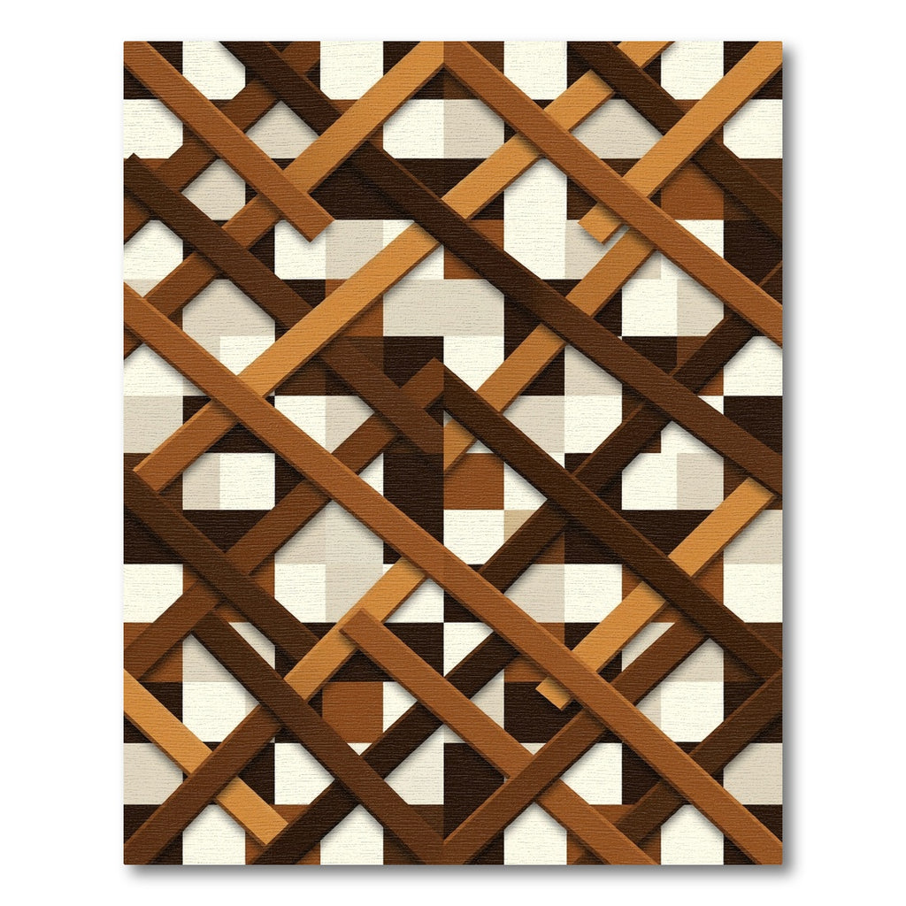 Modern Geometric Plaid Interlocking Lattice Rug