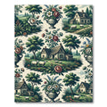 Countryside Floral Cottage Sheep Landscape Rug