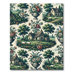 Countryside Floral Cottage Sheep Landscape Rug