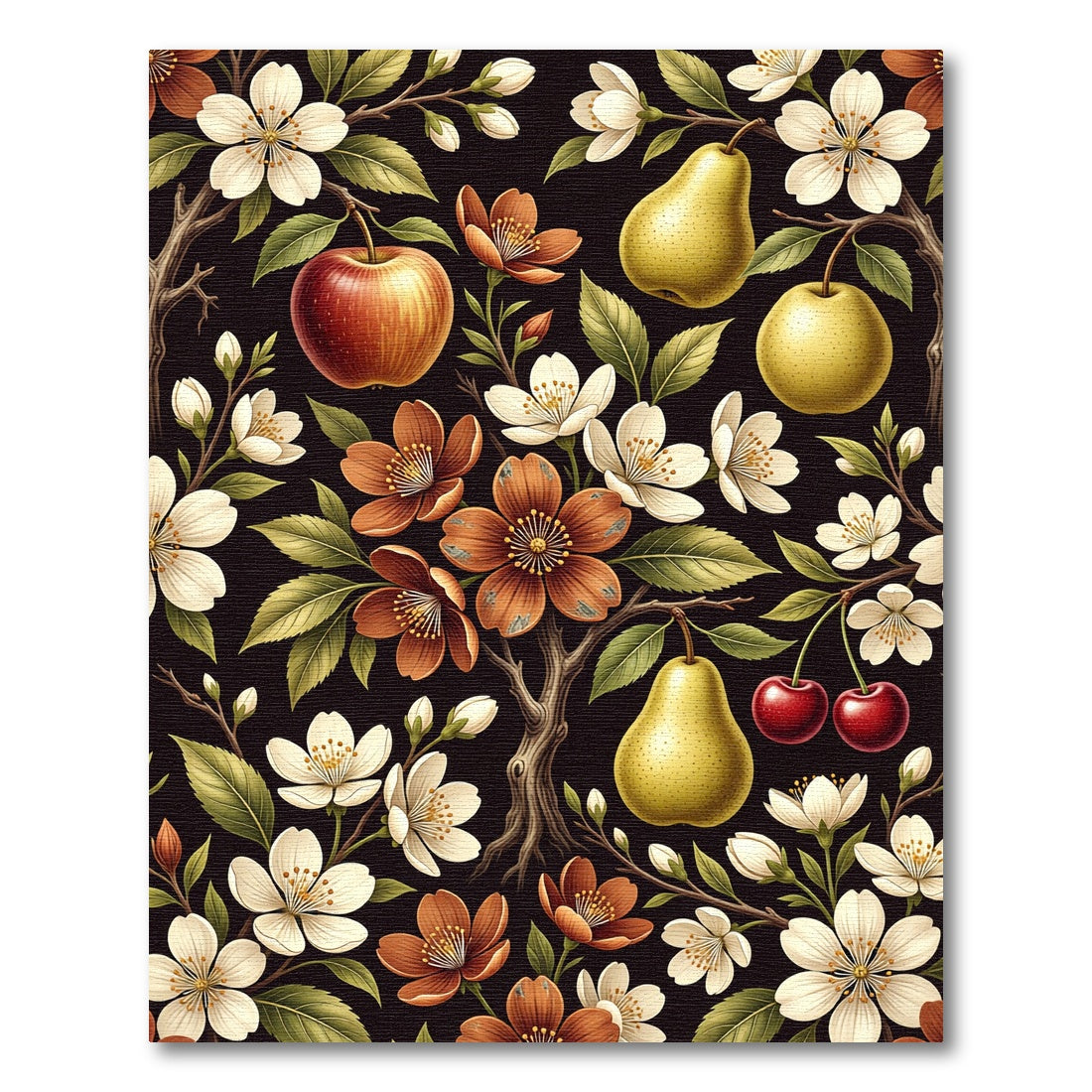 Orchard Apple Pear Cherry Bloom Rug