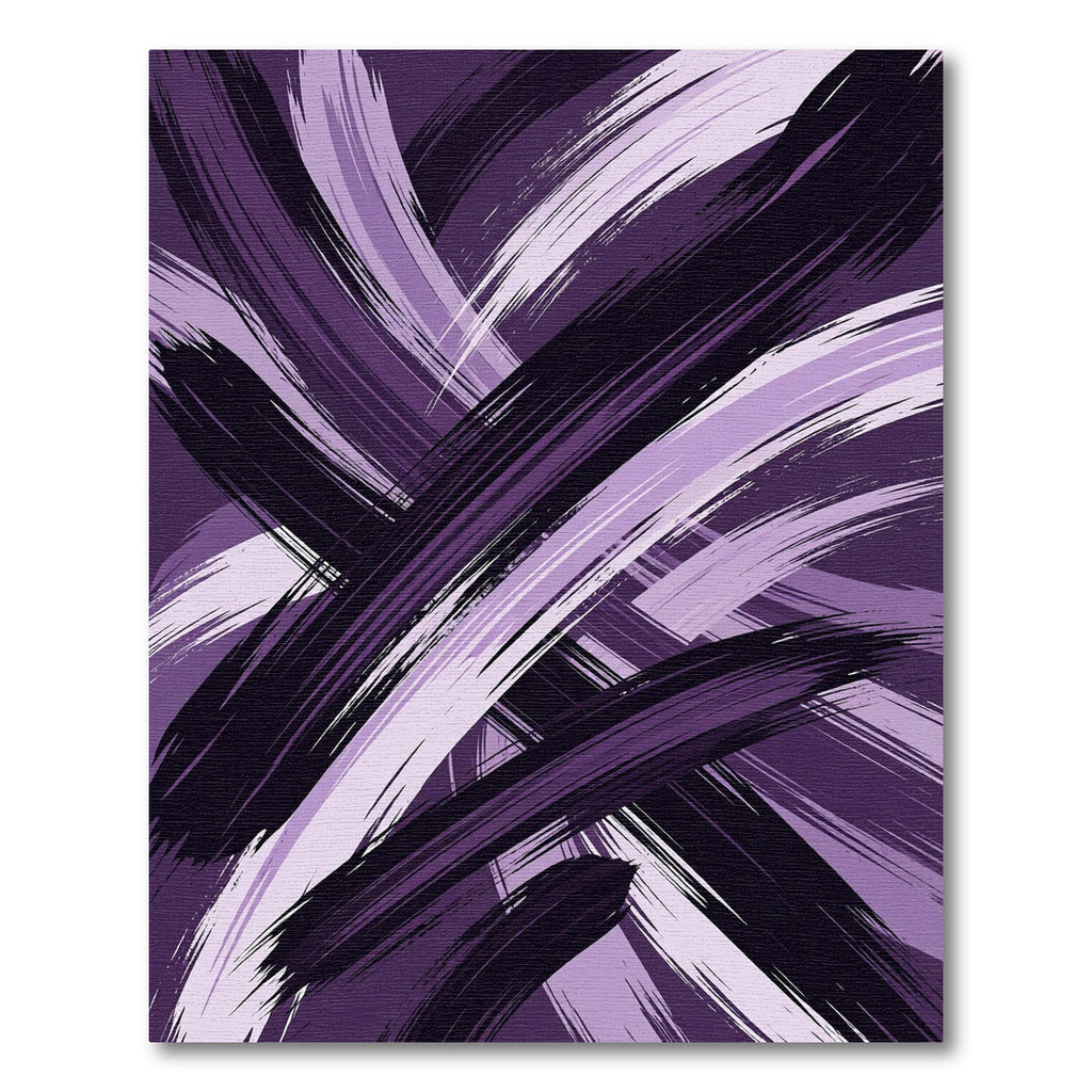 Deep Plum Abstract Brush Stroke Rug