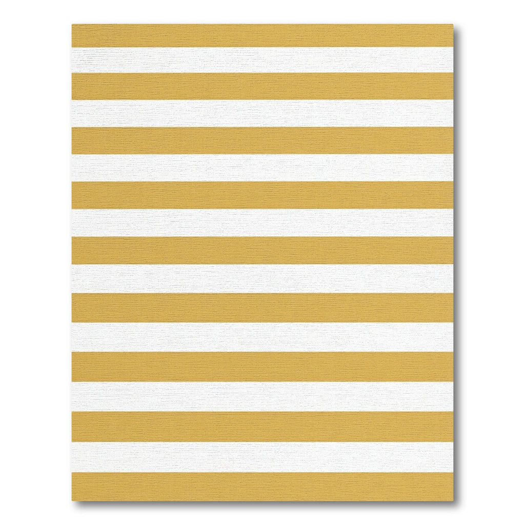 Minimalist Mustard and White Horizontal Stripe Rug
