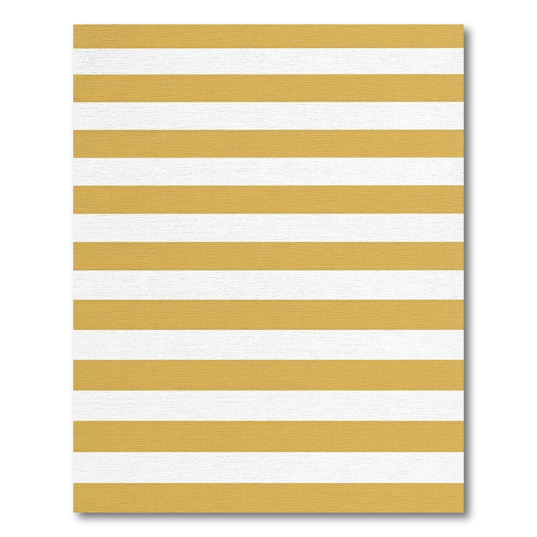 Minimalist Mustard and White Horizontal Stripe Rug