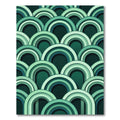 Emerald Green Arched Layered Rug