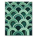 Emerald Green Arched Layered Rug