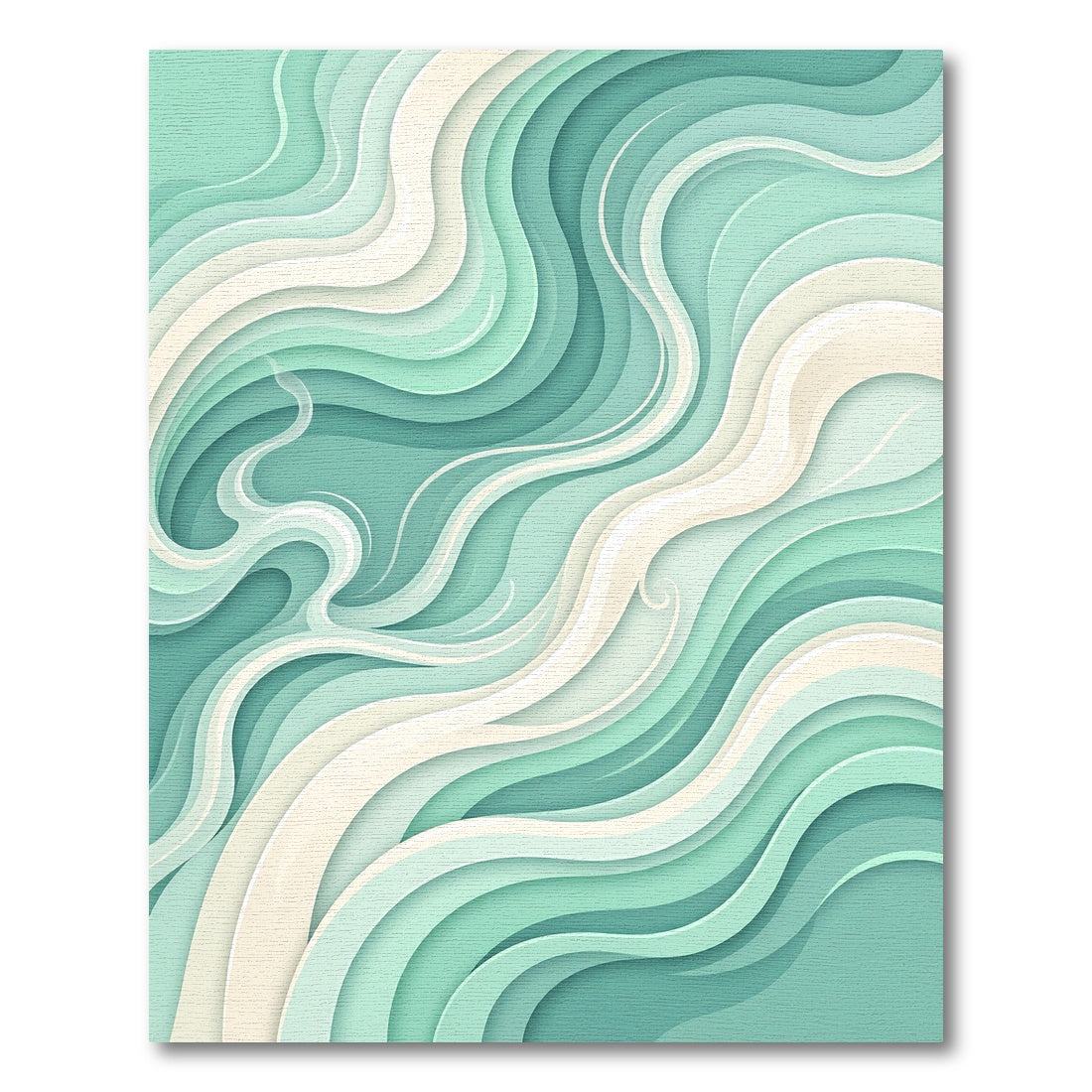 Ethereal Teal Swirl Paper Art Rug