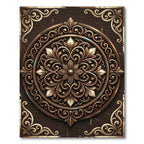 Ornate Bronze Medallion Medley Rug