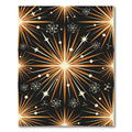 Mid-Century Atomic Starburst Black Ochre Rug