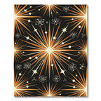 Mid-Century Atomic Starburst Black Ochre Rug