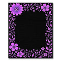 Vibrant Orchid Floral Vine Border Rug
