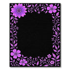Vibrant Orchid Floral Vine Border Rug