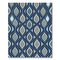 Interlocking Blue Wave Geometric Tile Rug